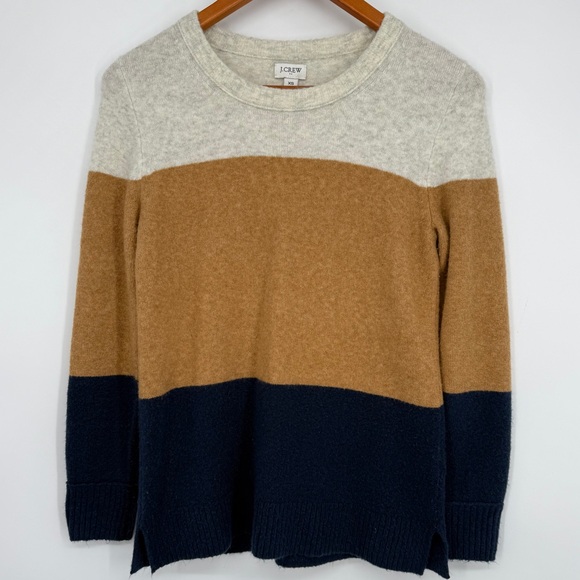 J. Crew Factory Colorblock Crewneck Sweater‎ Women's Size Extra Small - Picture 1 of 10